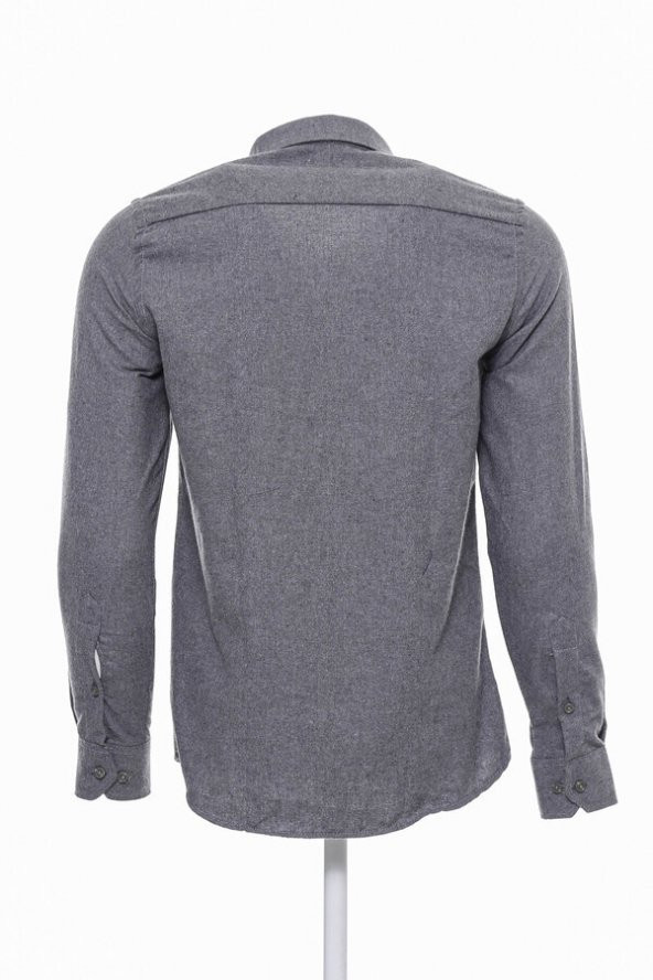 Desensiz Slim Fit Gri Erkek Oduncu Gömlek