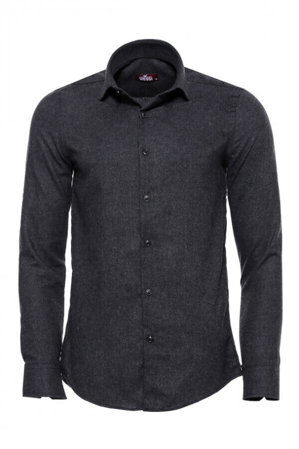 Desensiz Slim Fit Oduncu Koyu Gri Erkek Gömlek - 2