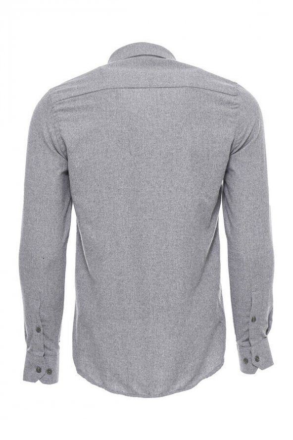Desensiz Slimfit Açık Gri Erkek Oduncu Gömlek - 2