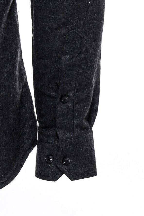 Desensiz Slim Fit Oduncu Koyu Gri Erkek Gömlek - 4