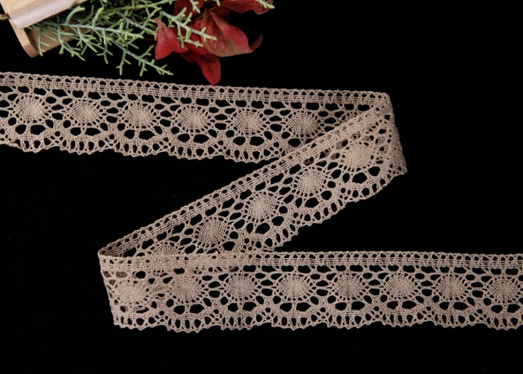 ALKA DANTEL PAMUK KOPANAKİ 10 METRE 3520 PAMUK SÜTLÜ KAHVE - 2