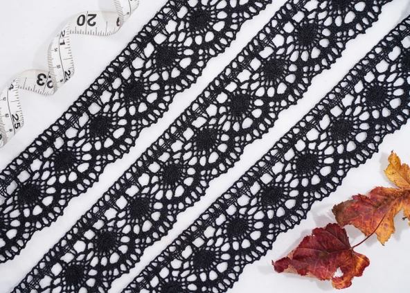 ALKA DANTEL PAMUK KOPANAKİ 10 METRE 3520 PAMUK SİYAH - 2