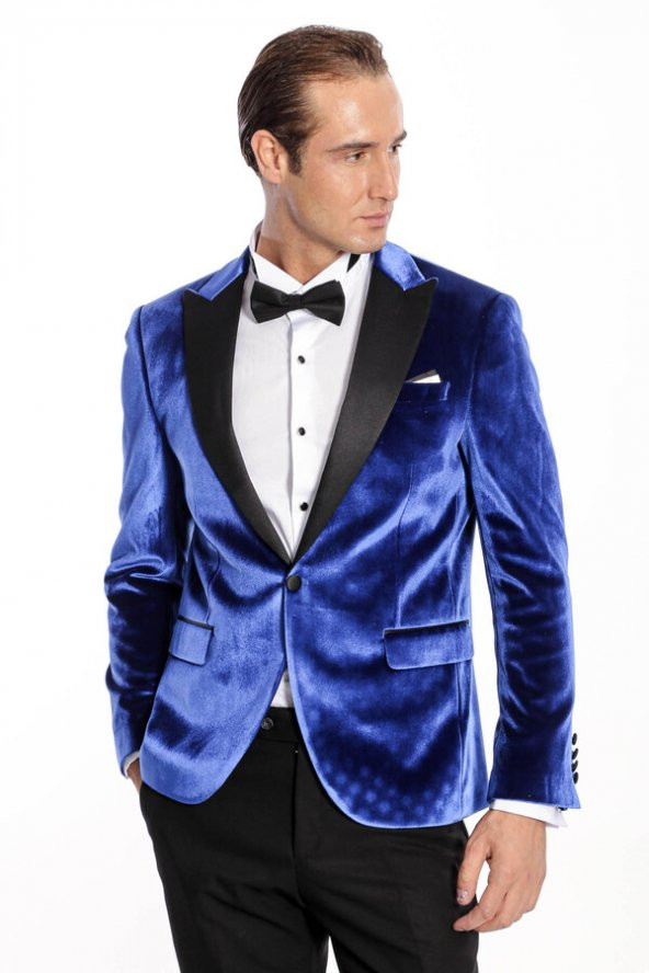 Kafide Lacivert Slim Fit Erkek Smokin Ceket - 6