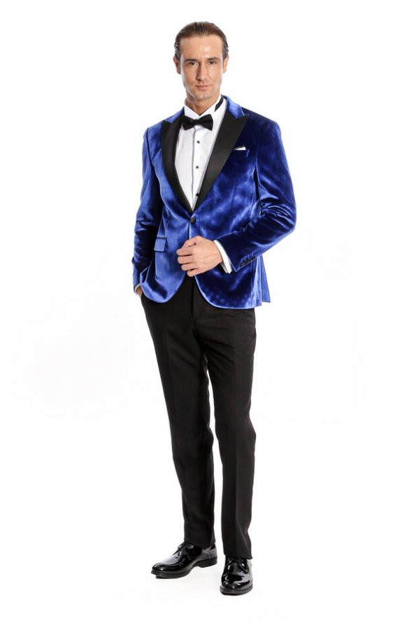 Kafide Lacivert Slim Fit Erkek Smokin Ceket - 4