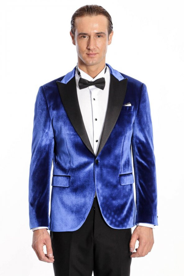 Kafide Lacivert Slim Fit Erkek Smokin Ceket - 8