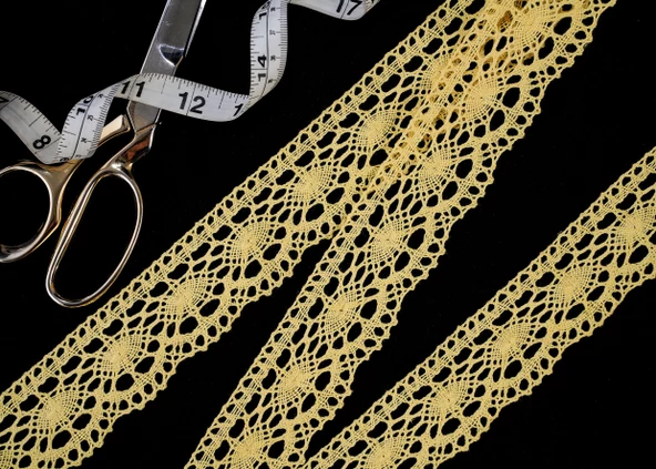 ALKA DANTEL PAMUK KOPANAKİ 10 METRE 3520 PAMUK SARI - Resim 2