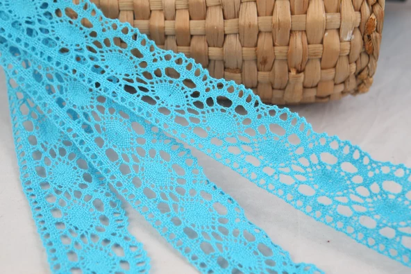 ALKA DANTEL PAMUK KOPANAKİ 10 METRE 3520 PAMUK TURKUAZ - 2