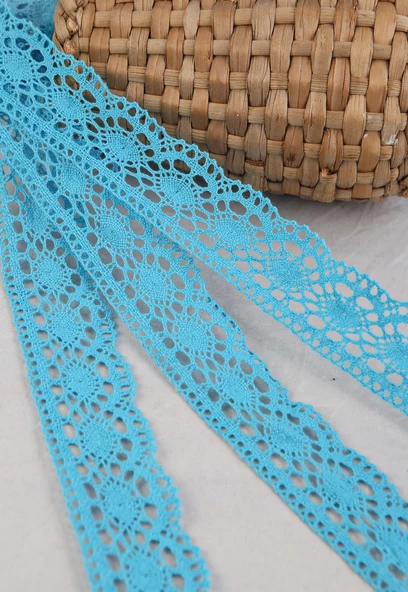 ALKA DANTEL PAMUK KOPANAKİ 10 METRE 3520 PAMUK TURKUAZ - 3