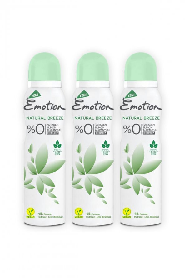 Emotion Natural Breeze Deodorant 3x150ml