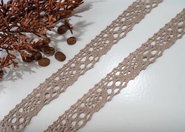 ALKA DANTEL PAMUK KOPANAKİ 10 METRE 237K PAMUK SÜTLÜ KAHVE - 2