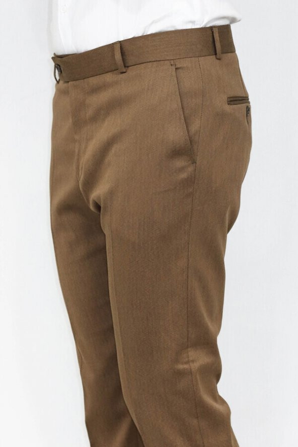 Slim Fit Taba Erkek Pantolon - 6