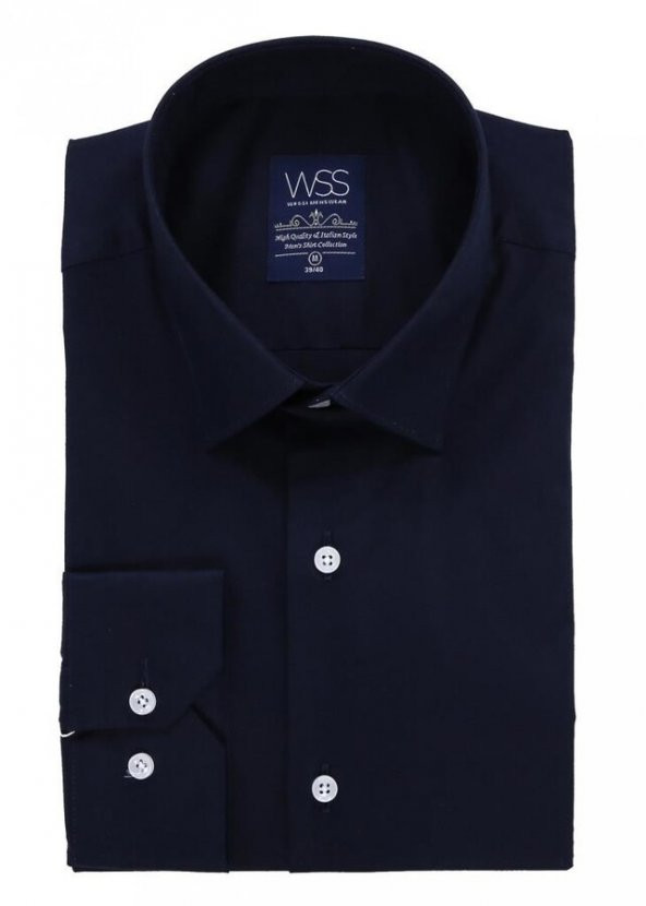 Lacivert Slimfit Erkek Gömlek  Wessi - 10