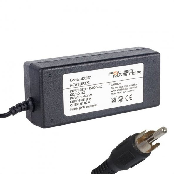 16 Volt 3 Amper Santral Adaptörü Tos Rca Uç 4735*