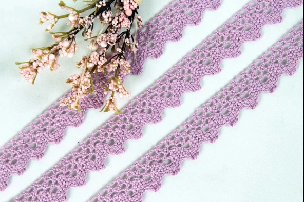 ALKA DANTEL PAMUK KOPANAKİ 10 METRE 683 PAMUK LAVANTA - Resim 2