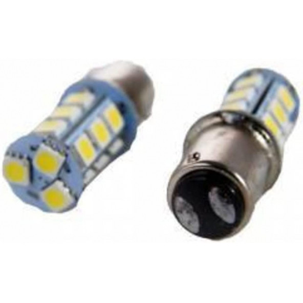 12V 1157 Çift Duy 18 Led Ampul Beyaz 2 Adet Takım - 1