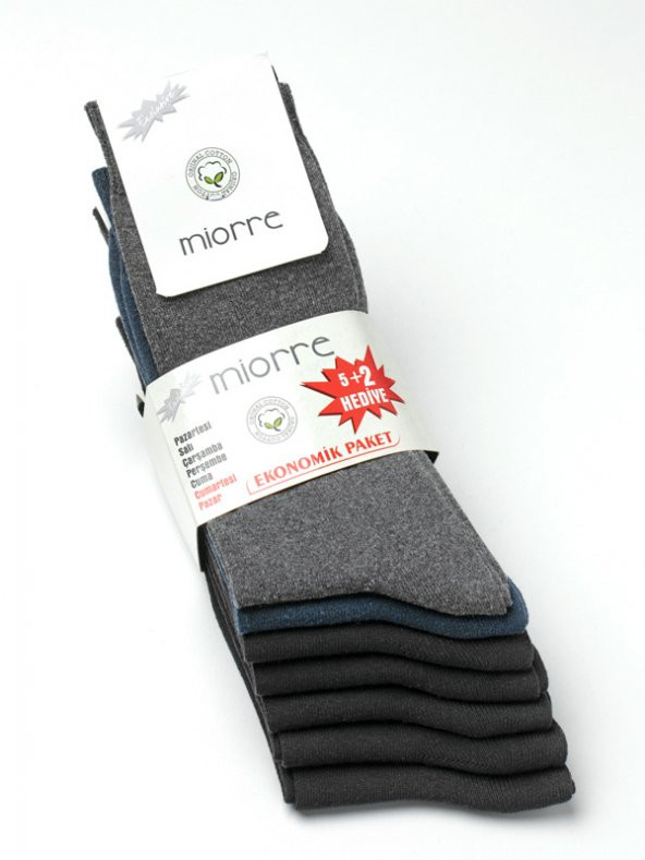 7Li Pamuk Günlük Klasik Erkek Çorabı - Resim 10