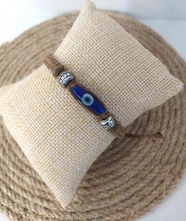 Nazar Boncuklu Makrome Ayarlanabilir İp Bileklik Uğur Şanş Bilekliği Bilezik Kadın Kız ürün görseli