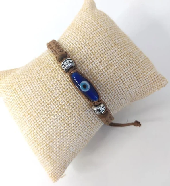 Nazar Boncuklu Makrome Ayarlanabilir İp Bileklik Uğur Şanş Bilekliği Bilezik Kadın Kız - Resim 4