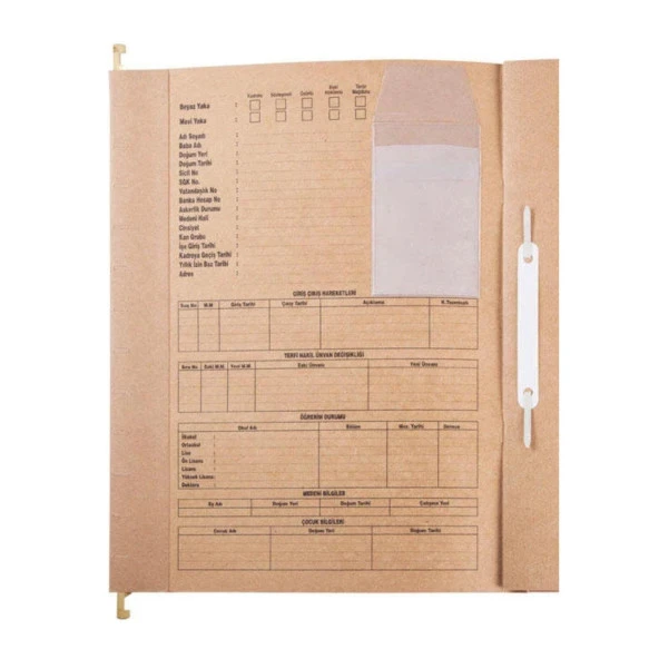 Metal Askılı Personel Özlük Dosyası 8 Yapraklı 1 Adet - 4
