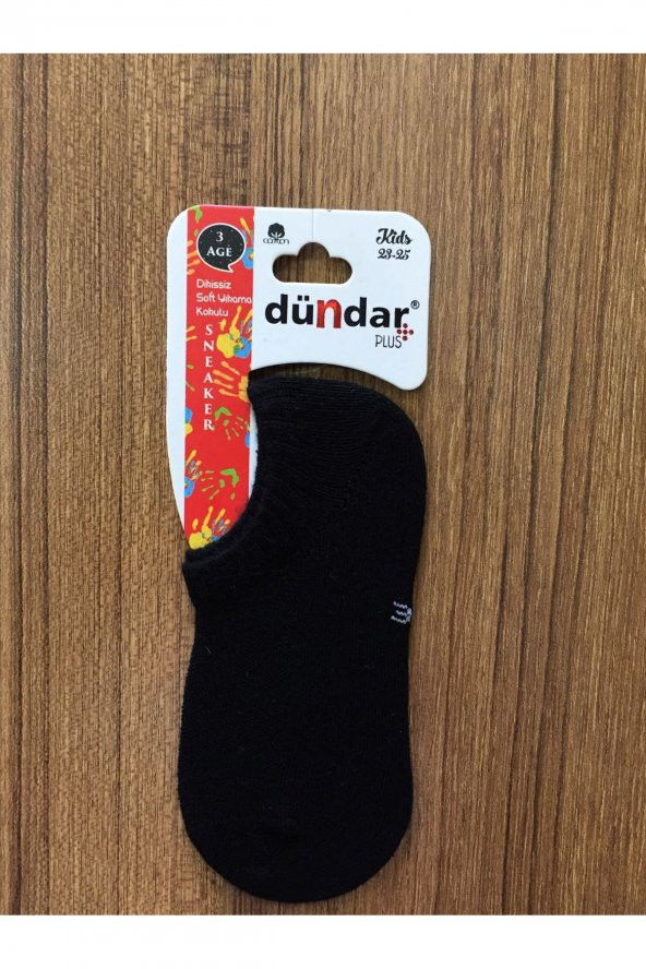 Çocuk Siyah Pamuklu 6Lı Dikişsiz Sneaker Çorap