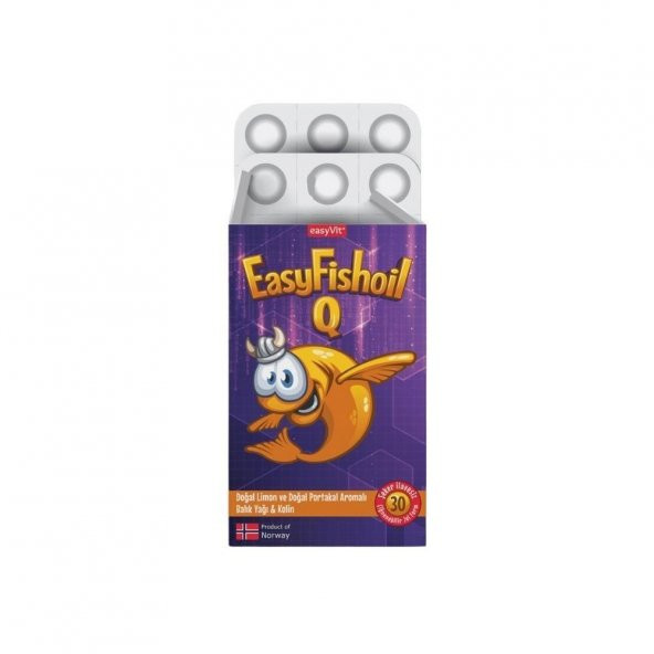 Easyfishoil Q, Kolin, B Vitamini Ve Balık Yağı İçeren Takviye Edici Gıda 30 Çiğnenebilir Jel Form