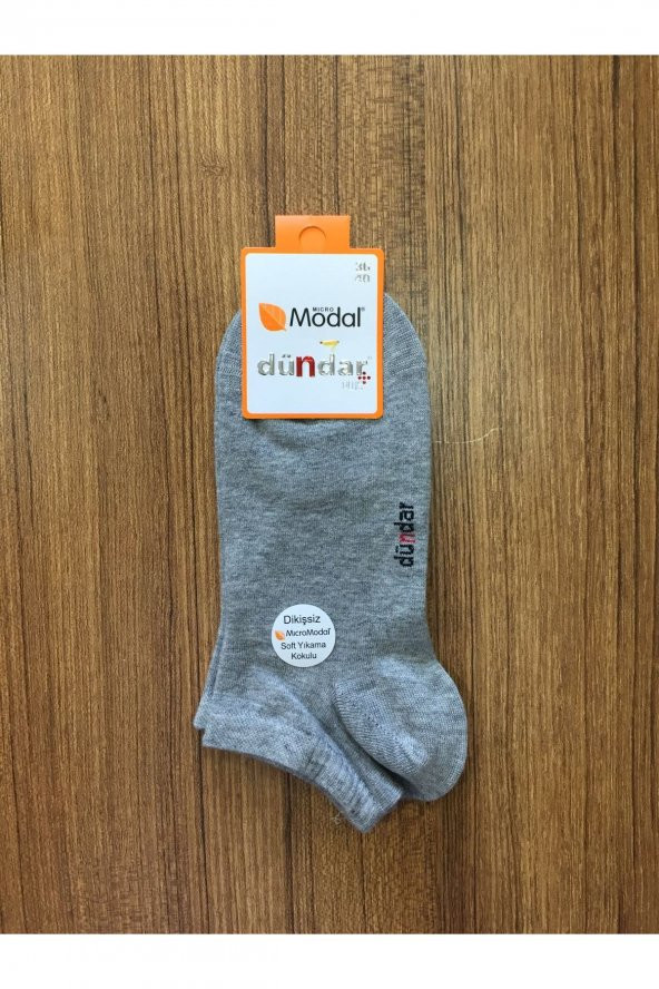 Unisex Gri Modal 6Lı Dikişsiz Patik Çorap