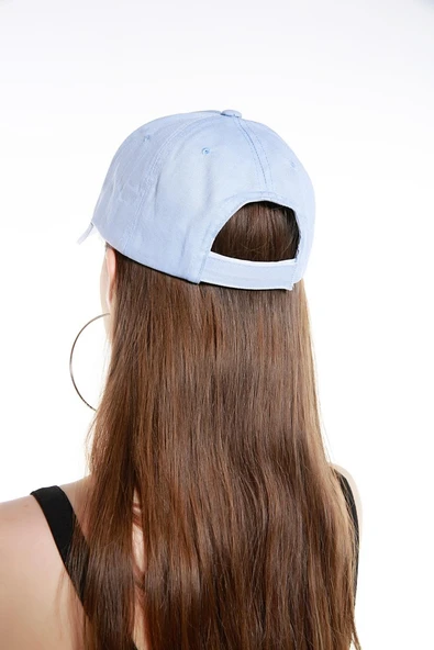 Kadın Düz Renk Şapka Açık Mavi  Siyah Tek Ebat - Resim 9