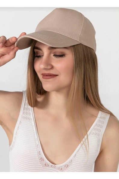 Arkası Cırtlı Ayarlanabilir Erkek-kadın Sade Spor Şapka  BEYAZ Tek Ebat - Resim 5