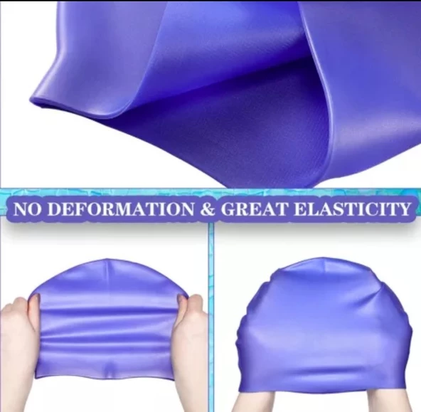 Siyah Silikon Renkli Bone Düzrenk Slikon Bone  Mavi Standart - 5