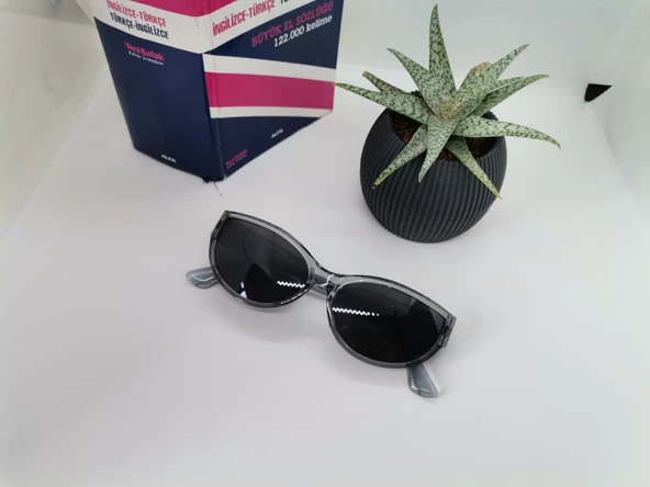 Cat Eye Bayan Oval Güneş Gözlüğü Beyaz Güneş Gözlüğü  Kahverengi Tek Ebat - 7