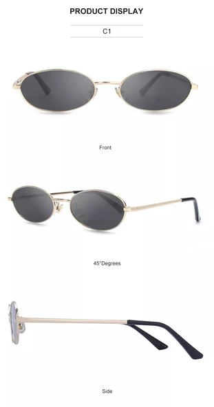 Oval Güneş Gözlüğü  Sarı Çerçeve Siyah Cam Unisex  Sarı Tek Ebat - Resim 10