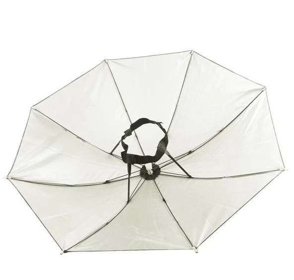 Çocuk Kafa Şemsiyesi Güneş Koruyucu Şemsiye Plaj Ve Doğada  Beyaz - 3