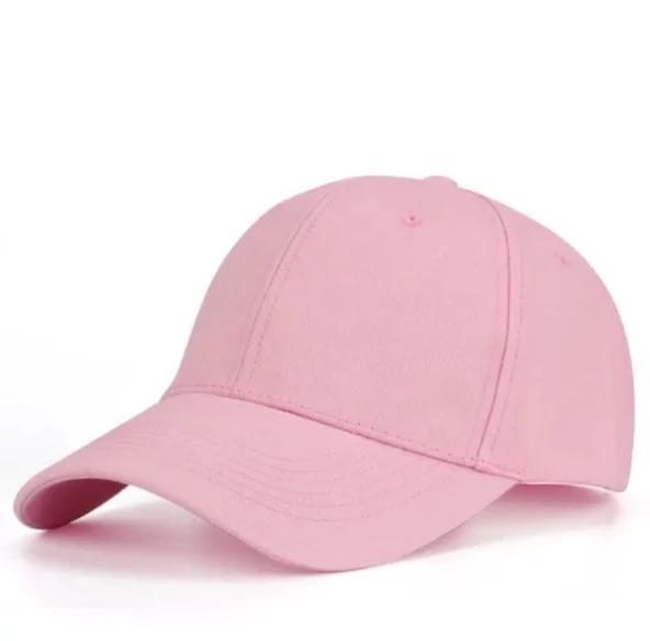 Pembe Basic Unisex Spor Düz Şapka Kep Pembe Standart