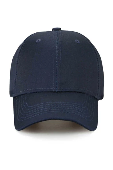 Pembe Basic Unisex Spor Düz Şapka Kep Lacivert Tek Ebat - 5