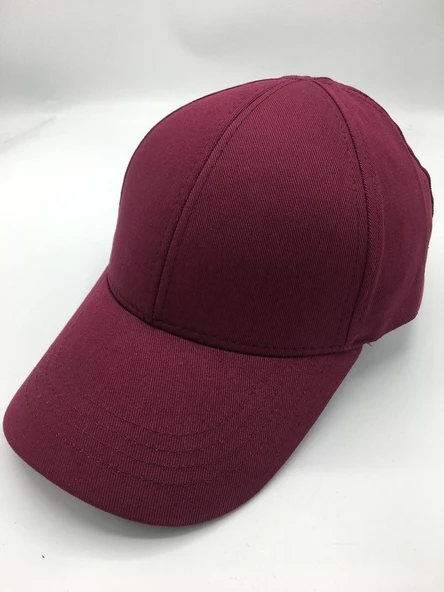 Pembe Basic Unisex Spor Düz Şapka Kep Bordo Tek Ebat - 4