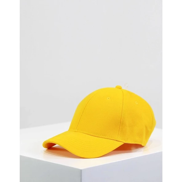 Pembe Basic Unisex  Spor Düz  Şapka Kep  Sarı Tek Ebat - 2