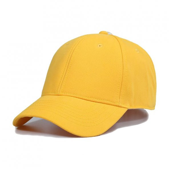 Pembe Basic Unisex  Spor Düz  Şapka Kep  Sarı Tek Ebat