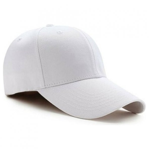 Pembe Basic Unisex  Spor Düz  Şapka Kep  Beyaz Tek Ebat