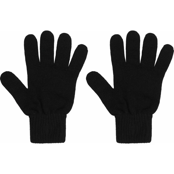 Kaliteli Triko Erkek Siyah Örgü  Eldiven  Siyah Erkek Tek Ebat - Resim 3