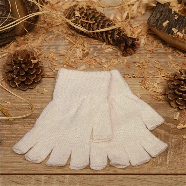 Antrasit Unisex Triko Kesik Eldiven Lacivert Tek Ebat - 10