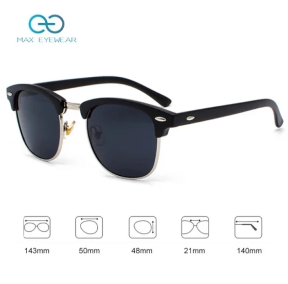 Klasik Erkek Güneş Gözlüğü Siyah Gümüş Tek Ebat