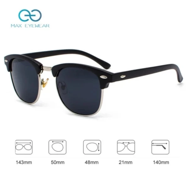 Klasik Erkek Güneş Gözlüğü Siyah  Siyah Tek Ebat - 6