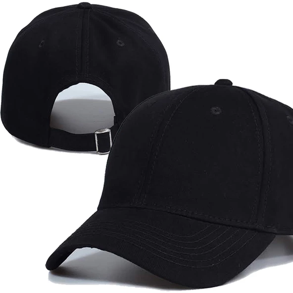 Unisex Gri Ayarlanabilir Şapka  Siyah Tek Ebat - 2
