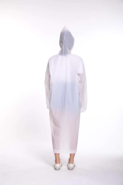 Unisex Mor Yağmurluk  Beyaz Tek Ebat - 2