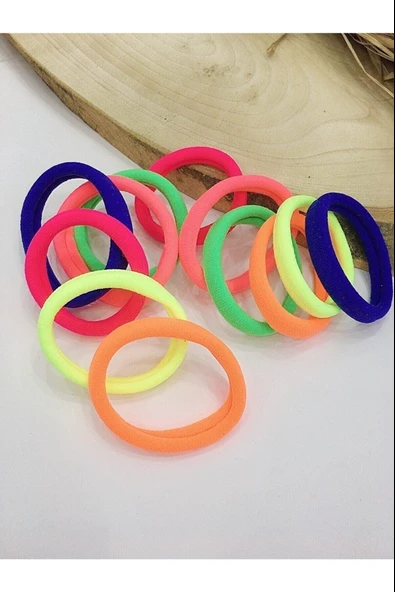 Fosfor Renkli Lastik Toka 12 Adet  Karışık Tek Ebat - 5