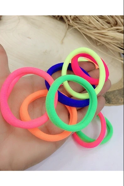 Fosfor Renkli Lastik Toka 12 Adet  Siyah Tek Ebat - 4