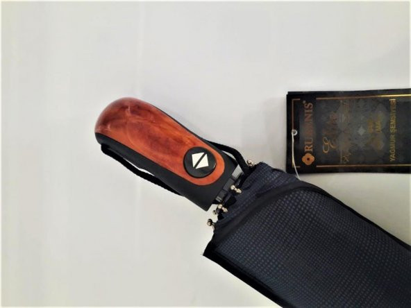 Rubenis Elite Otomatik 10 Telli 3 Kırmalı Siyah Bay Şemsiye M1  Lacivert- Gri