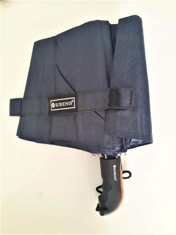 Rubenis Elite Otomatik 10 Telli 3 Kırmalı Siyah Bay Şemsiye M1  Lacivert- Gri - 5