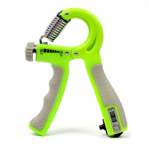Sertlik Ayarlanabilir 5-60kg Direnç Sayaçlı El Egzersiz Yayı Kırmızı Yeşil
