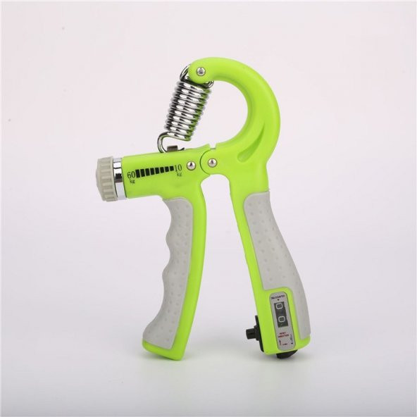 Sertlik Ayarlanabilir 5-60kg Direnç Sayaçlı El Egzersiz Yayı Kırmızı Yeşil - 2